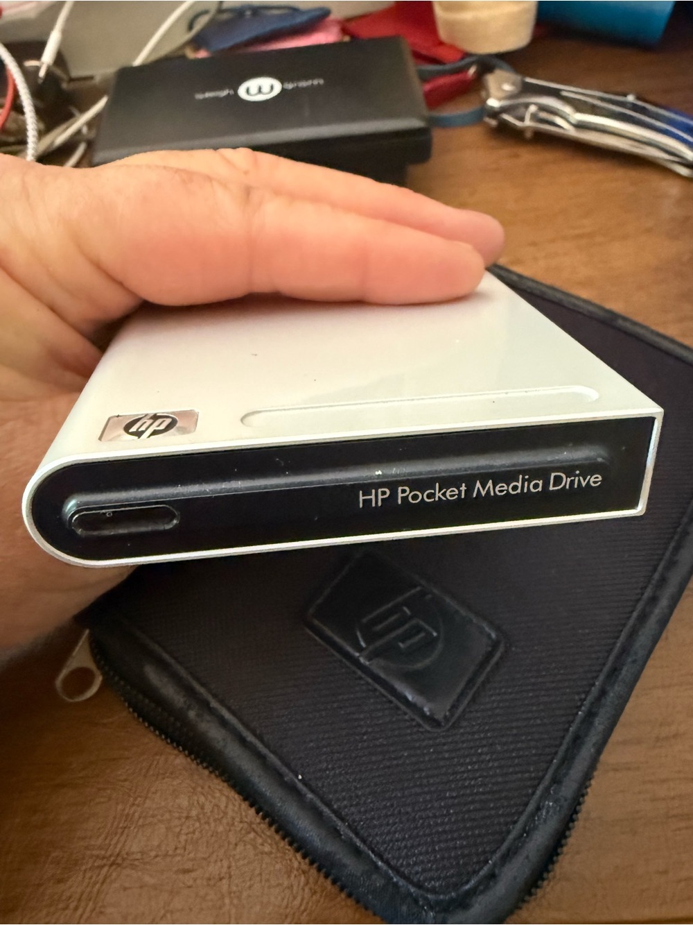 HP Pocket Media Drive Silver and Black Portable External SSD